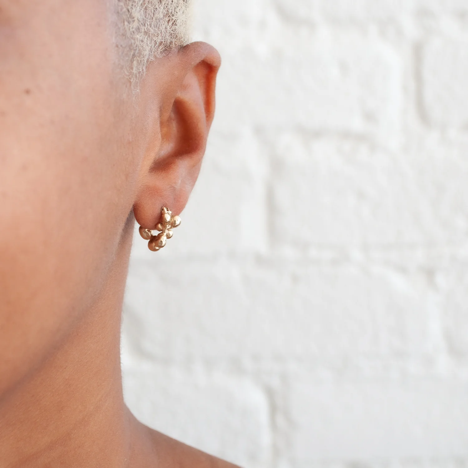 Gold Molten Cluster Hoops - Image 2