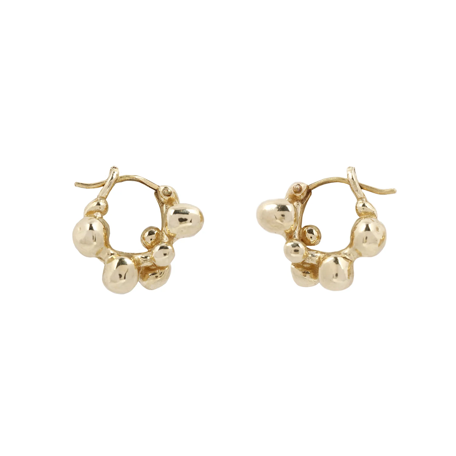 Gold Molten Cluster Hoops - Image 3