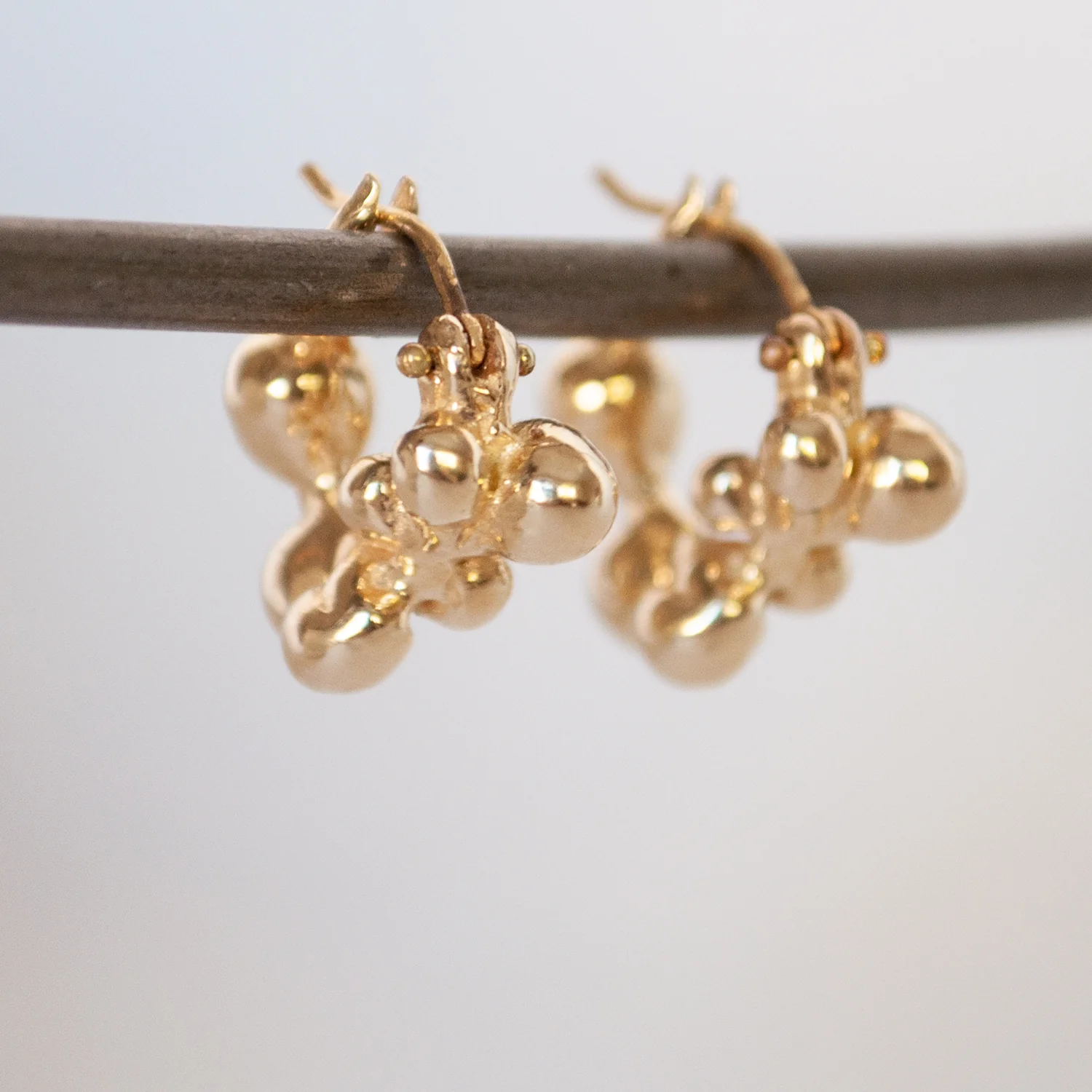Gold Molten Cluster Hoops - Image 4