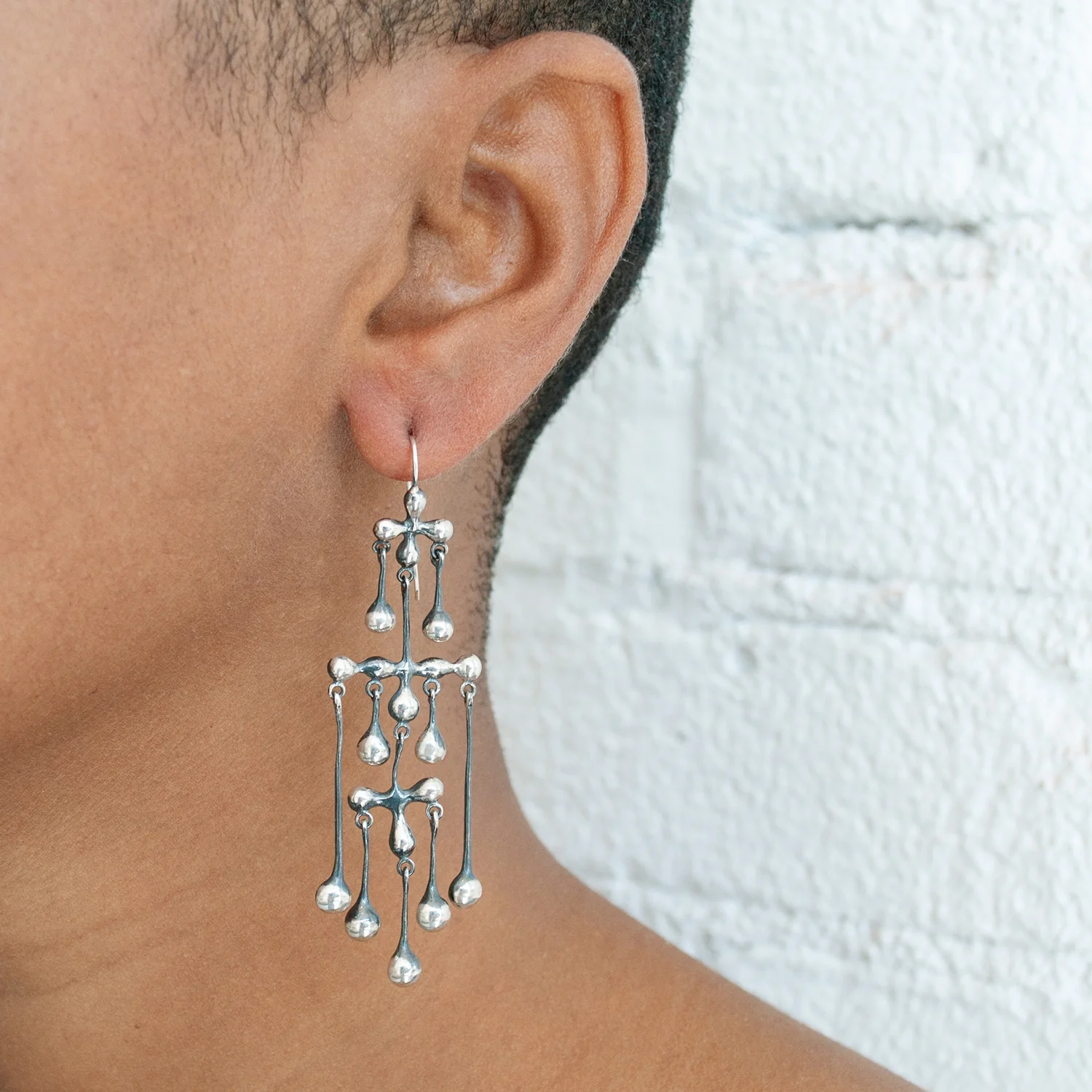 Silver Chandelier Earrings - Image 2