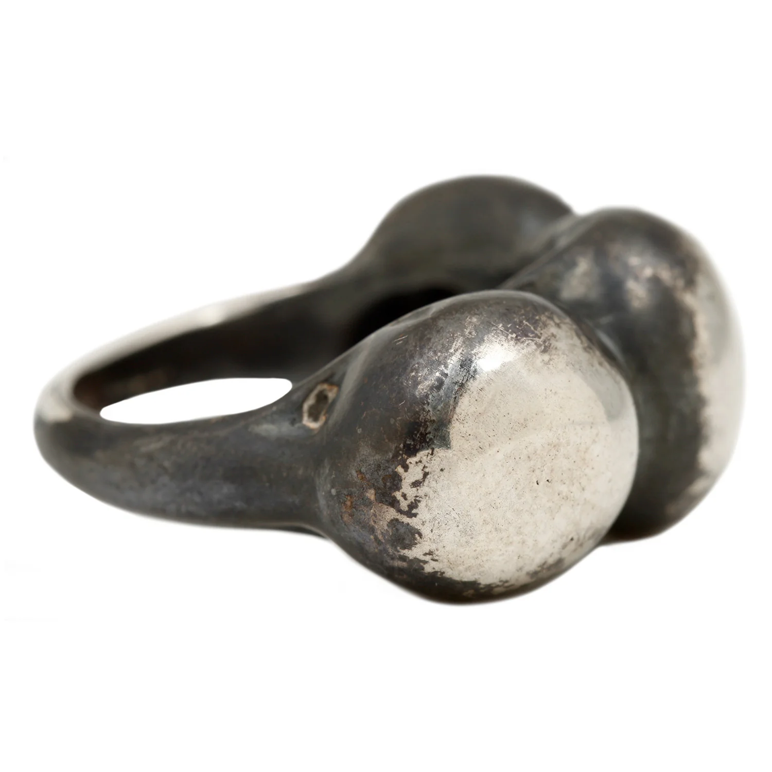 Silver Three Peony Buds Ring - Image 3