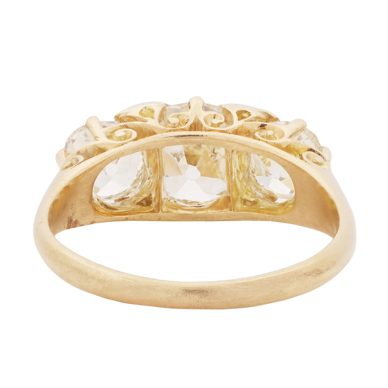 Victorian Crown Diamond Half Hoop Ring - Image 4