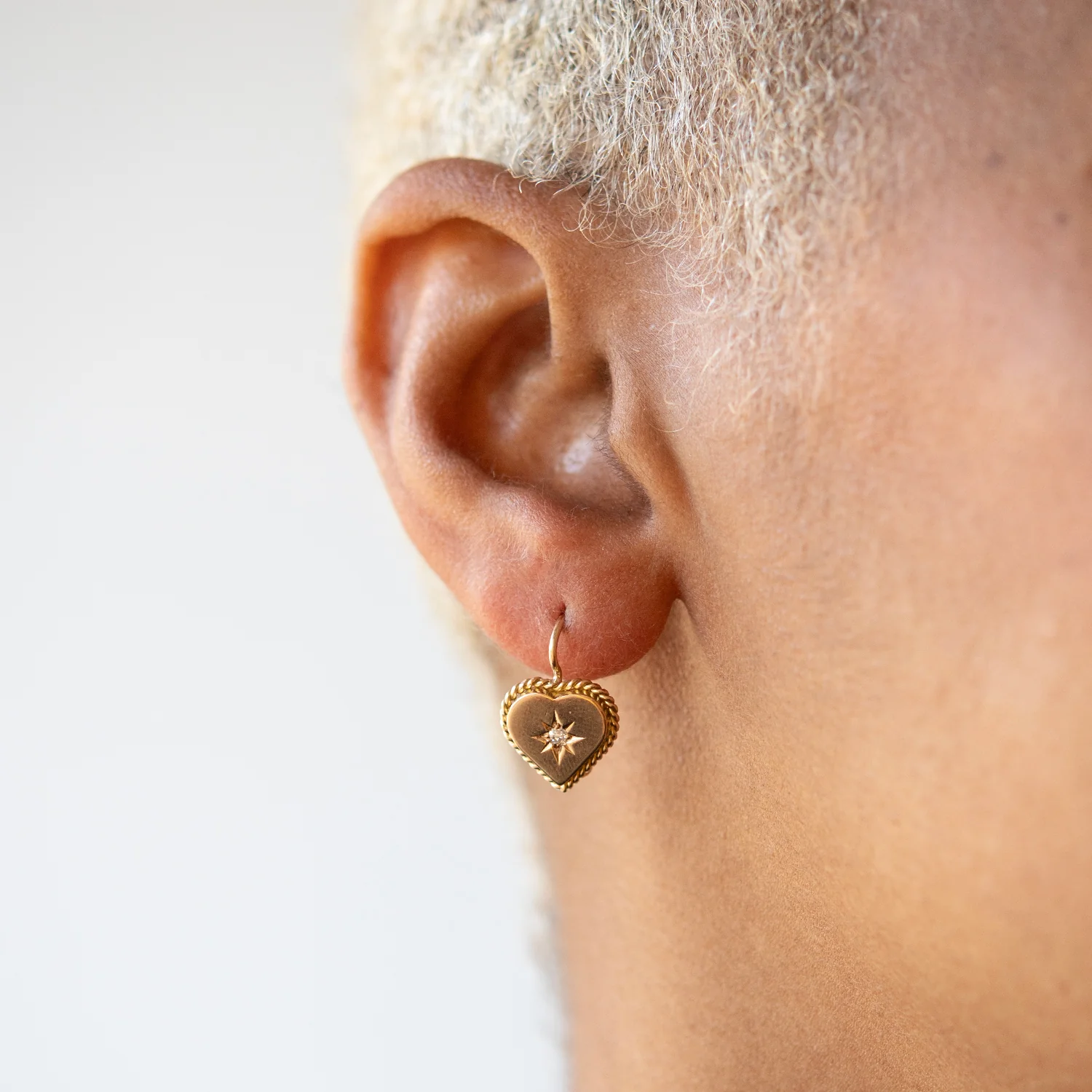 Victorian Diamond Heart Earrings - Image 2