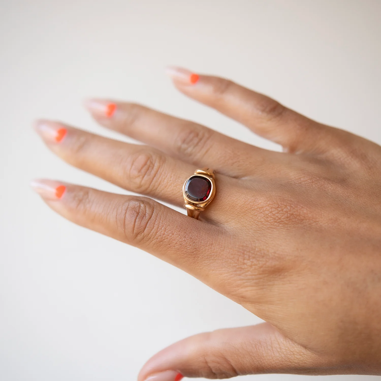 Victorian Garnet Signet Ring - Image 2