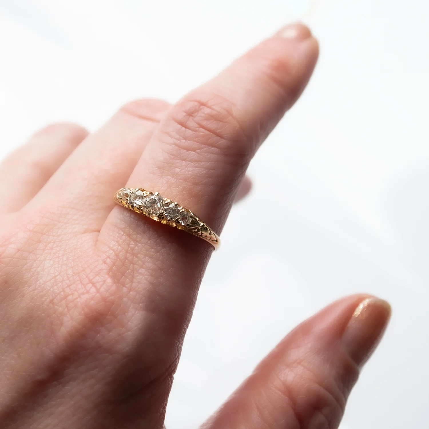 Victorian Sparkle Half Hoop Ring - Image 2