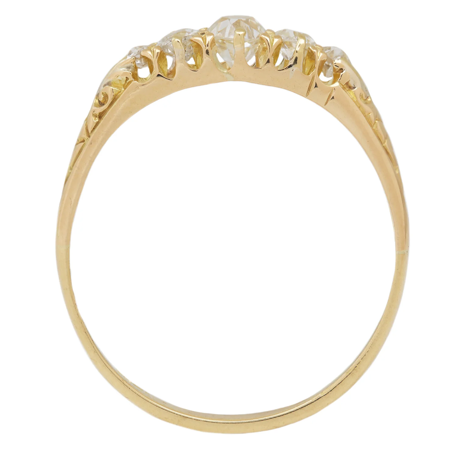 Victorian Sparkle Half Hoop Ring - Image 4