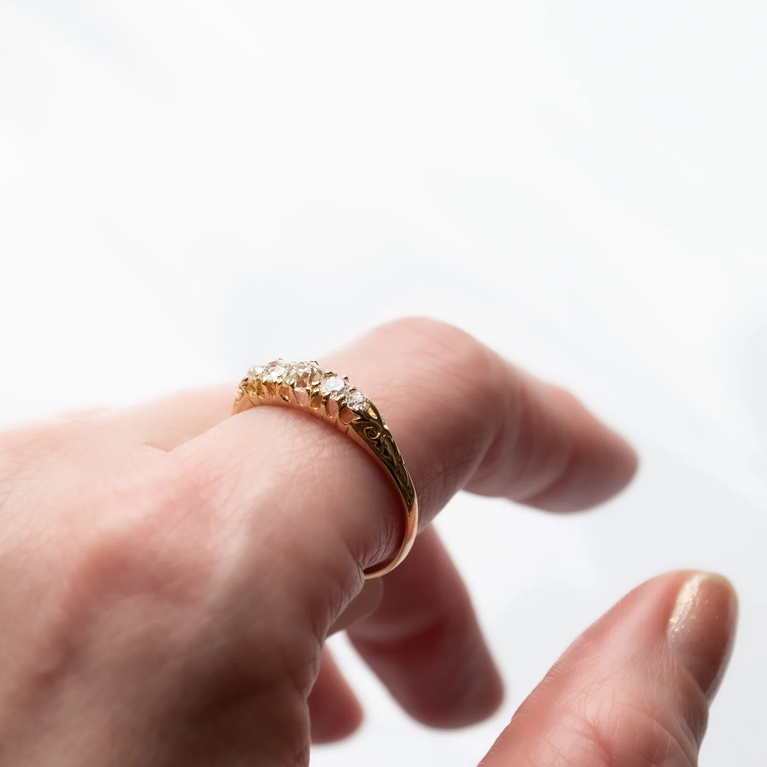 Victorian Sparkle Half Hoop Ring - Image 6