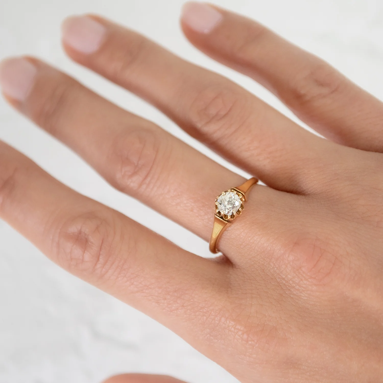 Victorian Tulip Solitaire Ring - Image 2