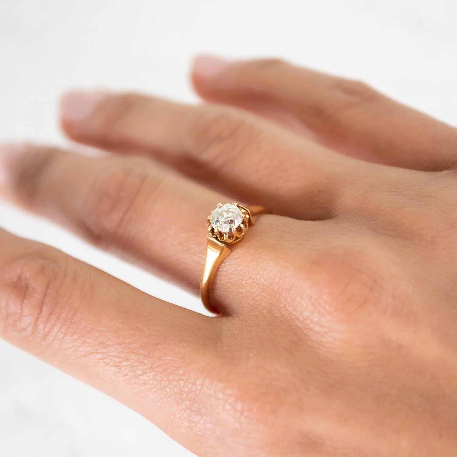 Victorian Tulip Solitaire Ring - Image 6