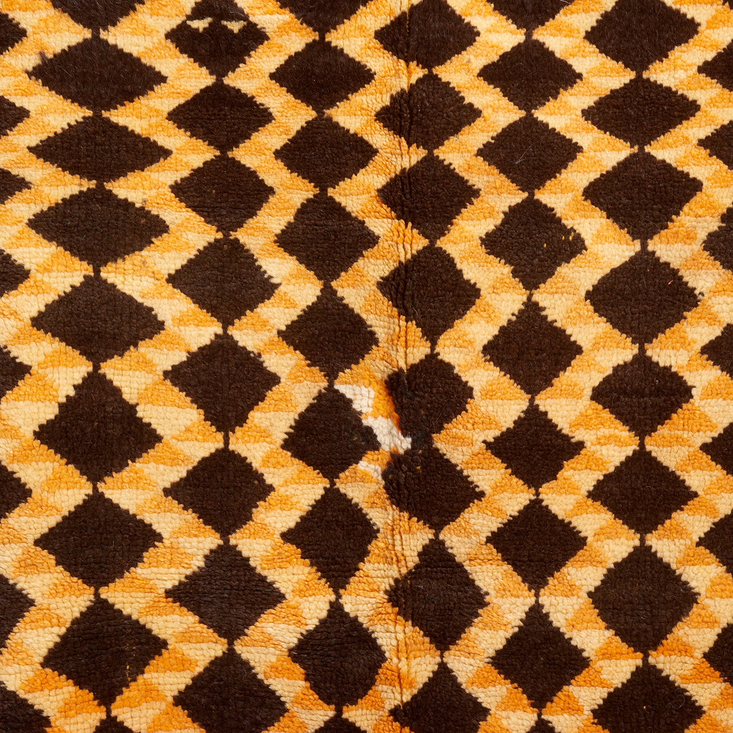 Vintage Black & Orange Diamond Rug - Image 2