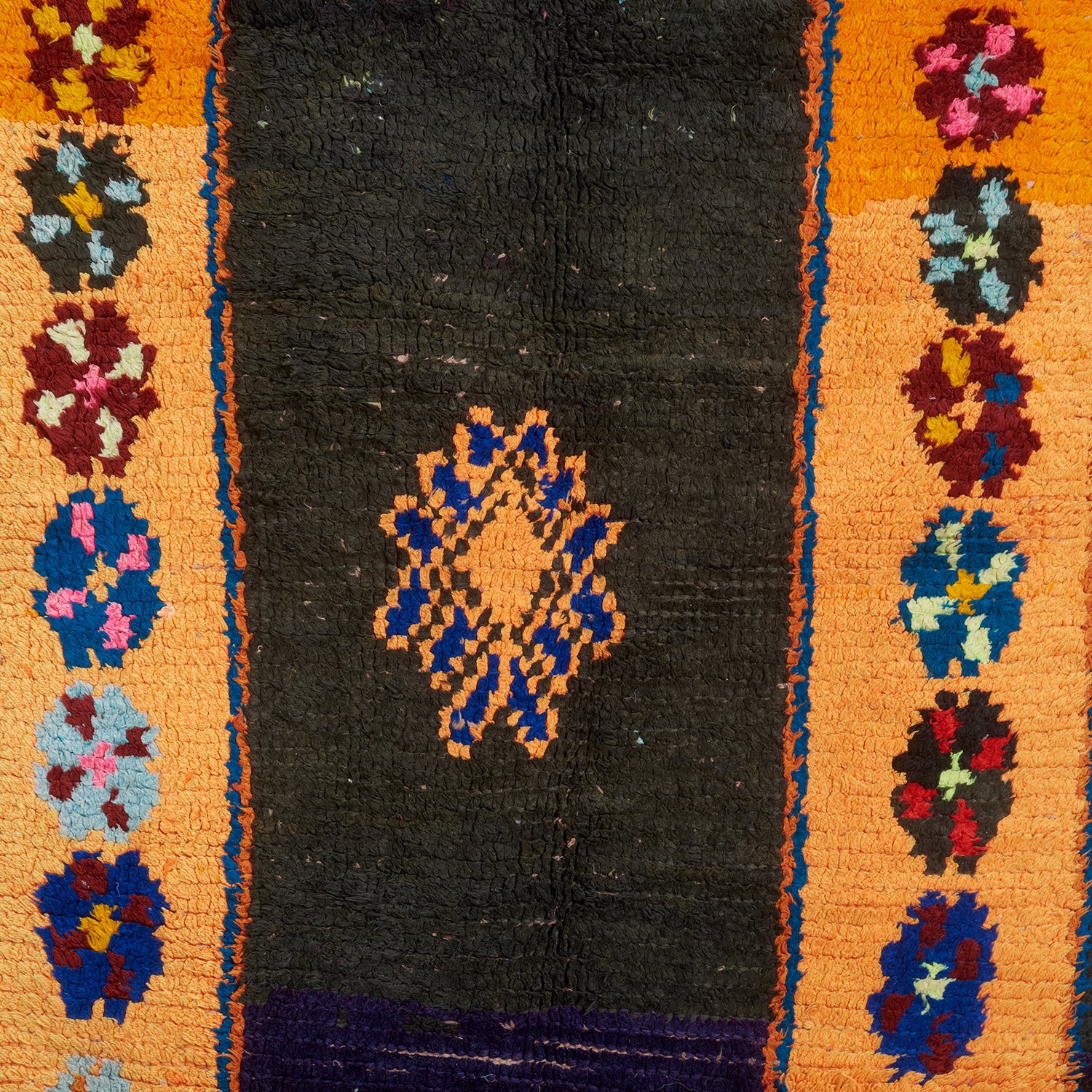 Vintage Black & Orange Rug - Image 2