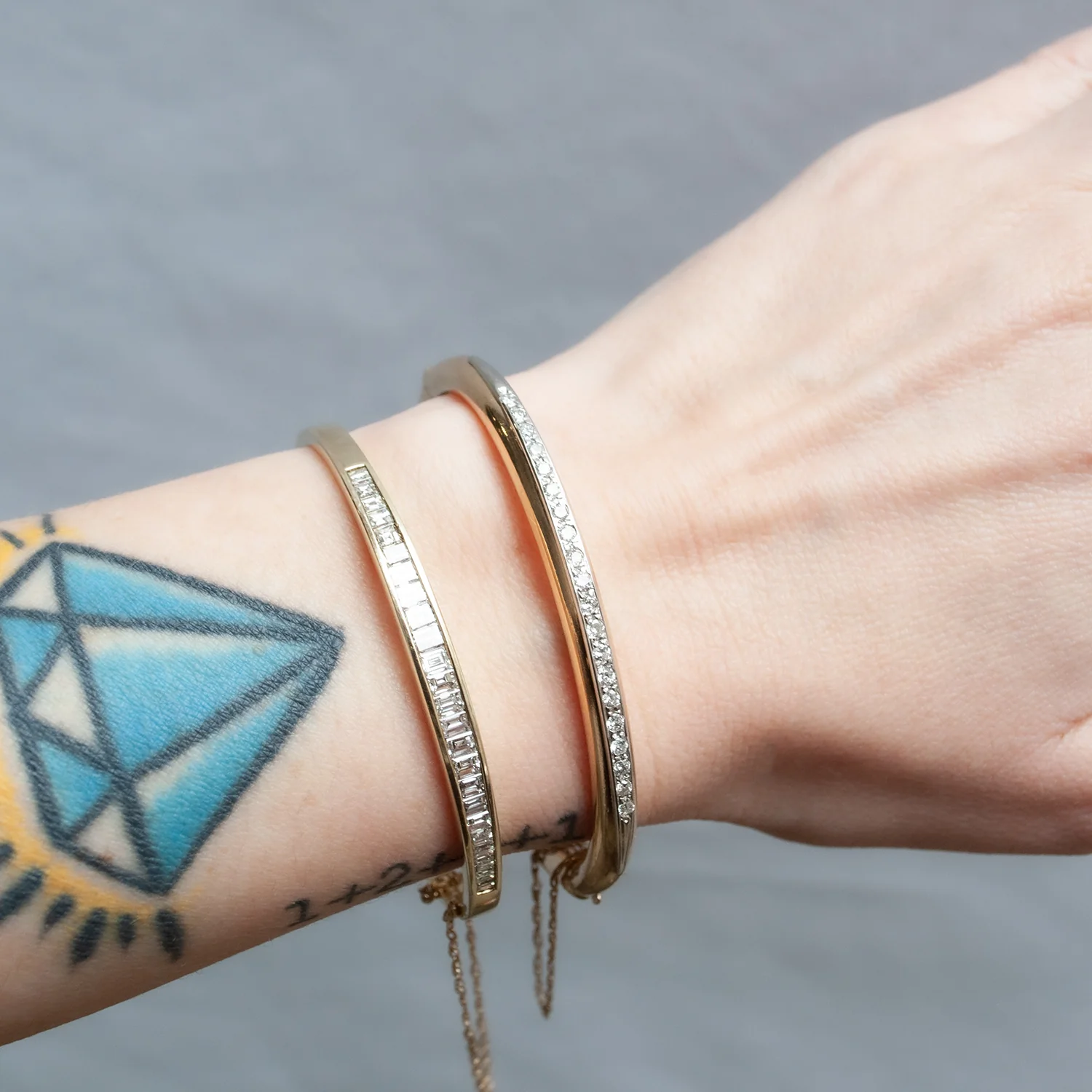 Vintage Diamond Channel Bangle - Image 5