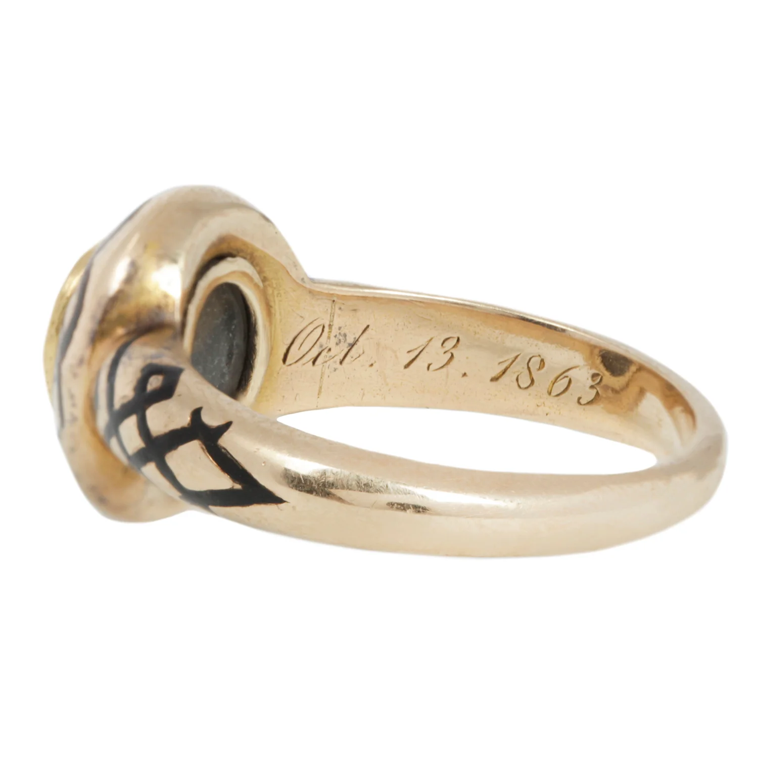 Vintage Diamond Mourning Ring - Image 7