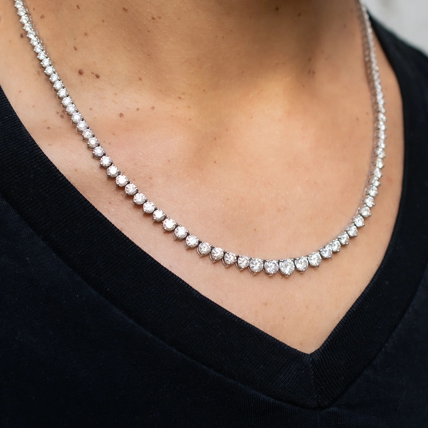 Vintage Diamond Tennis Necklace - Image 2