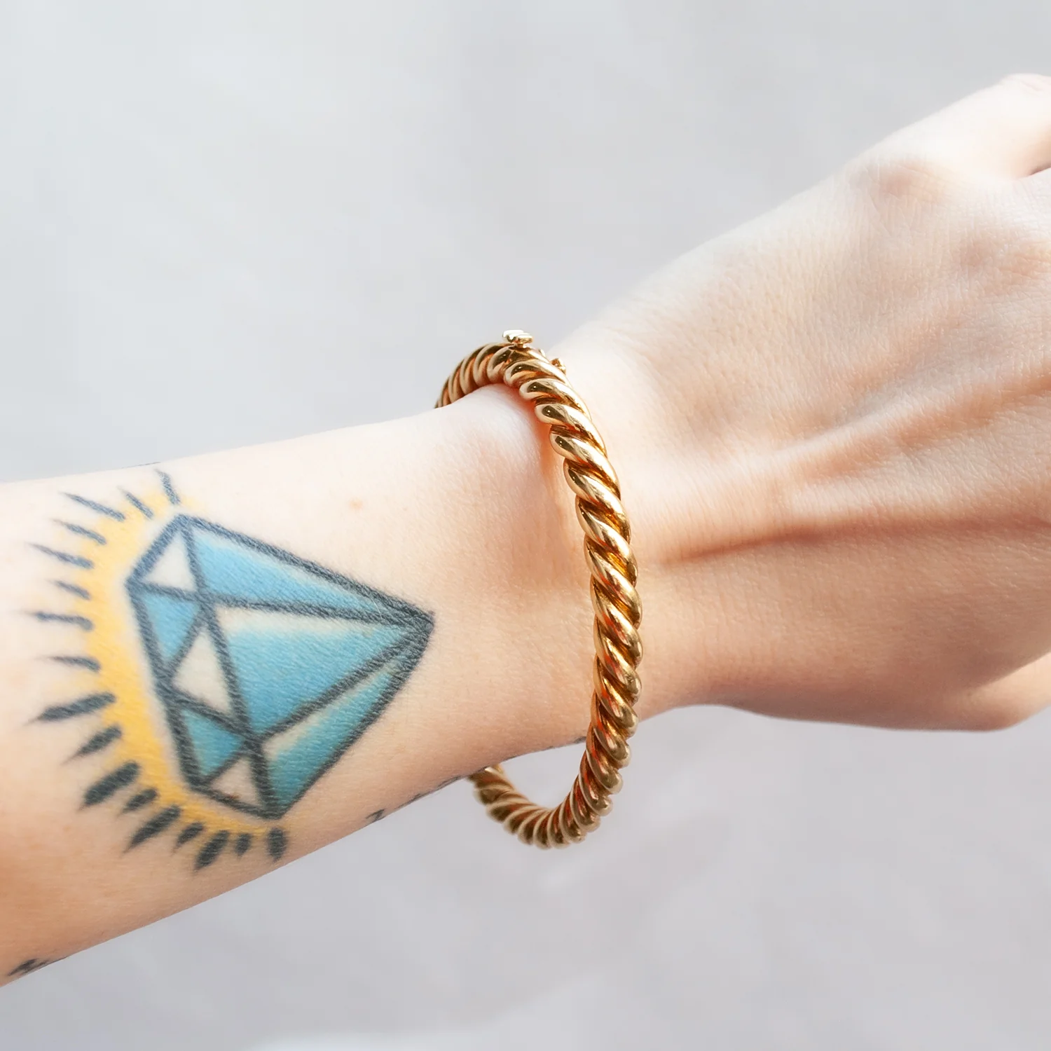 Vintage Gold Twisted Bangle - Image 2
