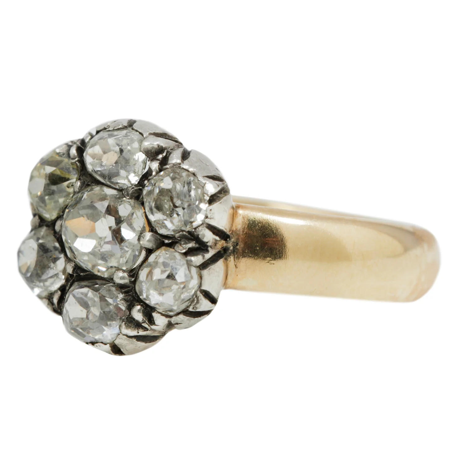 Mixed Metal Diamond Flower Ring - Image 3