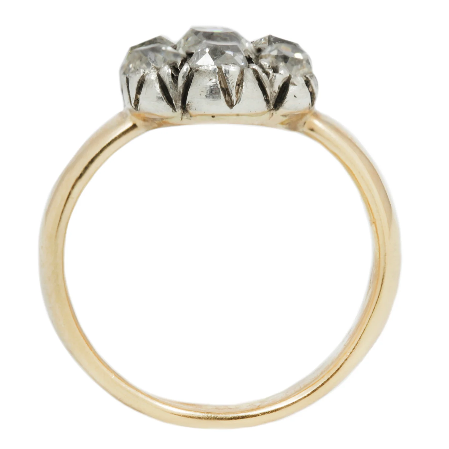 Mixed Metal Diamond Flower Ring - Image 4