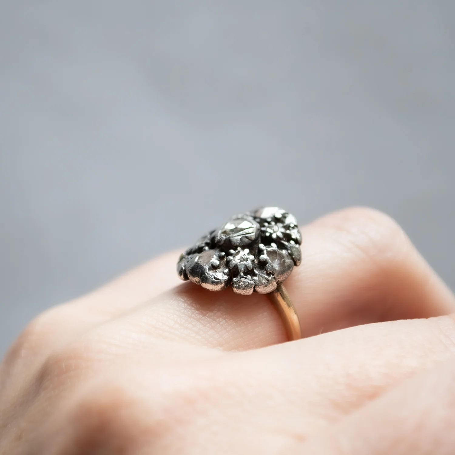 Georgian Diamond Halo Ring - Image 4