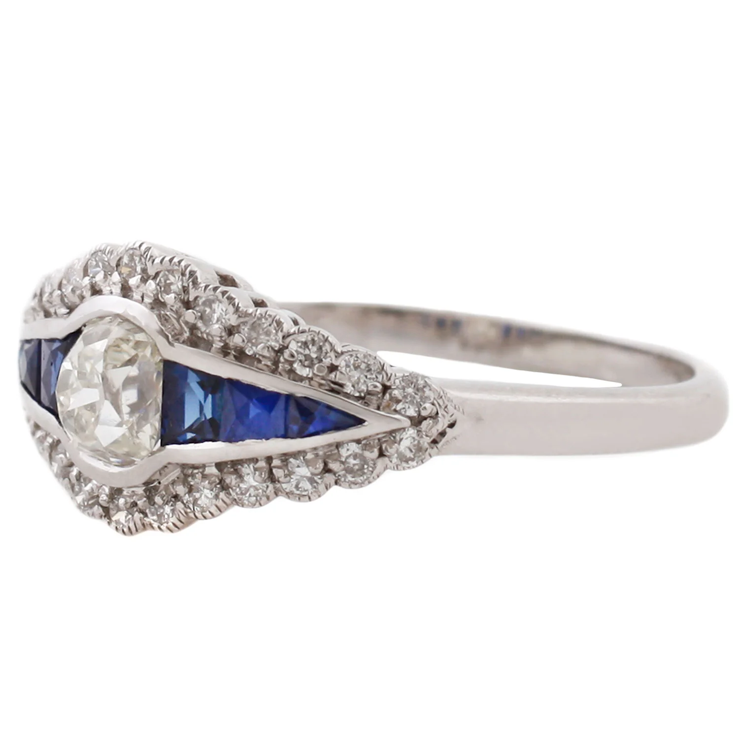 Art Deco Sapphire & Diamond Ring - Image 3