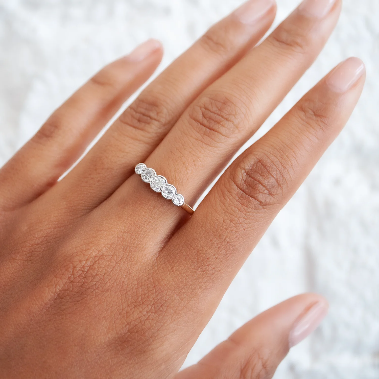 Vintage Quintet Diamond Ring - Image 2