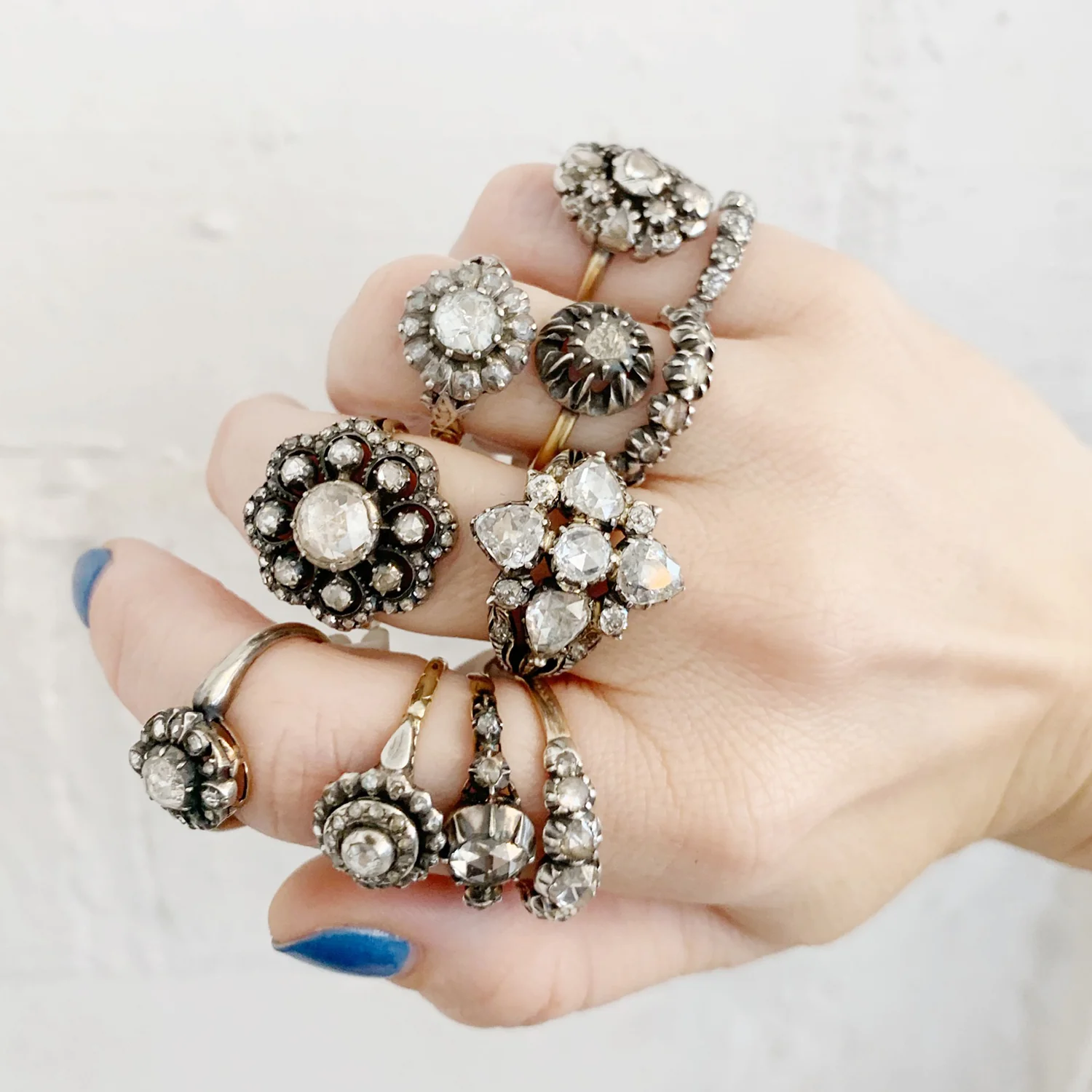 Georgian Cluster Flower Ring - Image 4