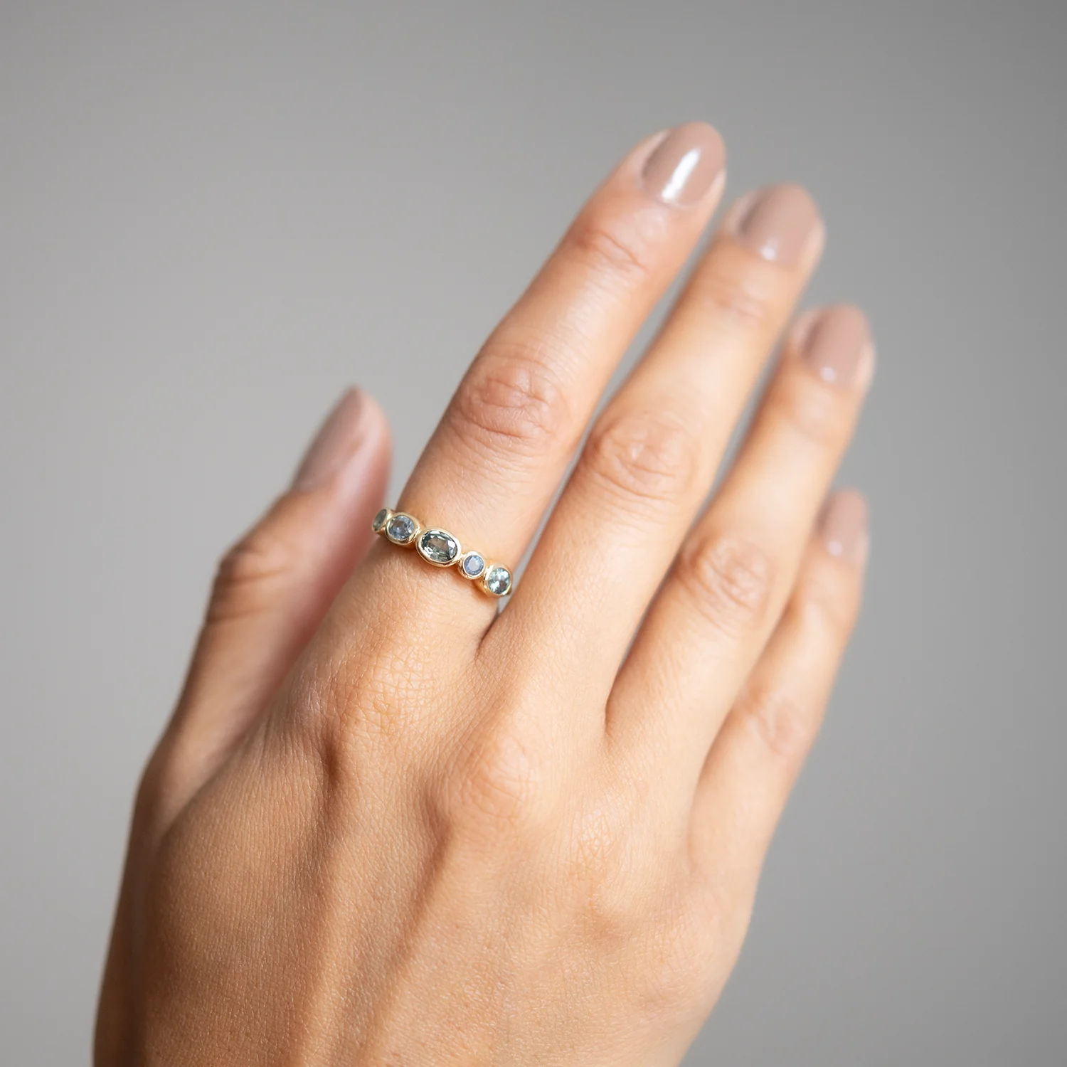 Watercolor Sapphire Stacking Band - Image 2
