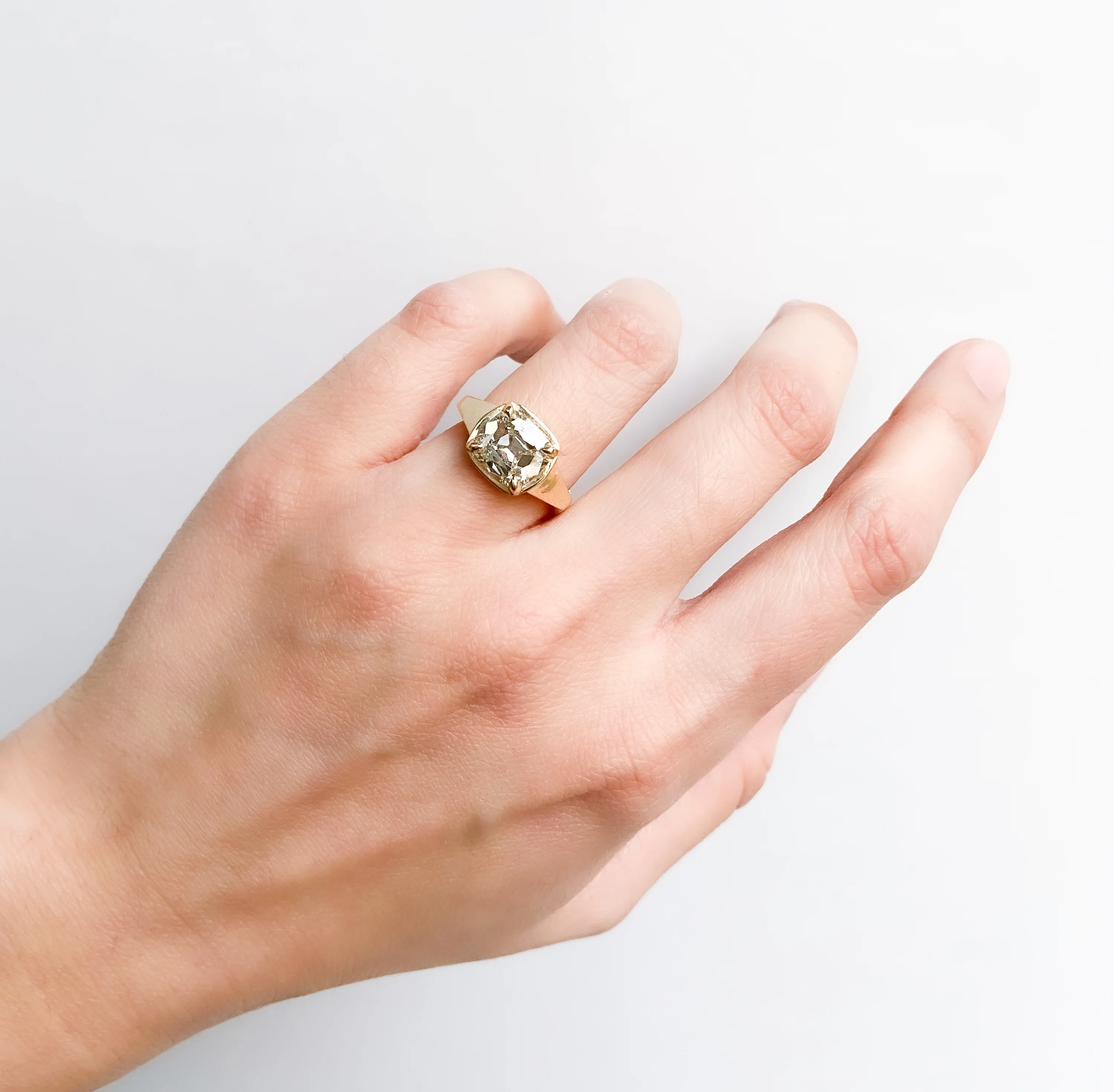 White Cushion Diamond Solitaire - Image 2