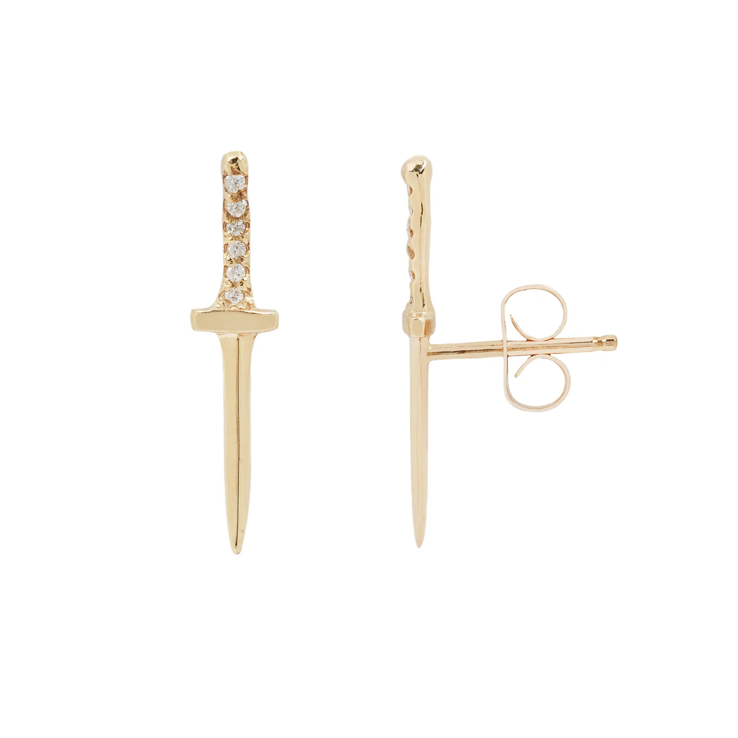 White Diamond Baby Dagger Earrings - Image 3