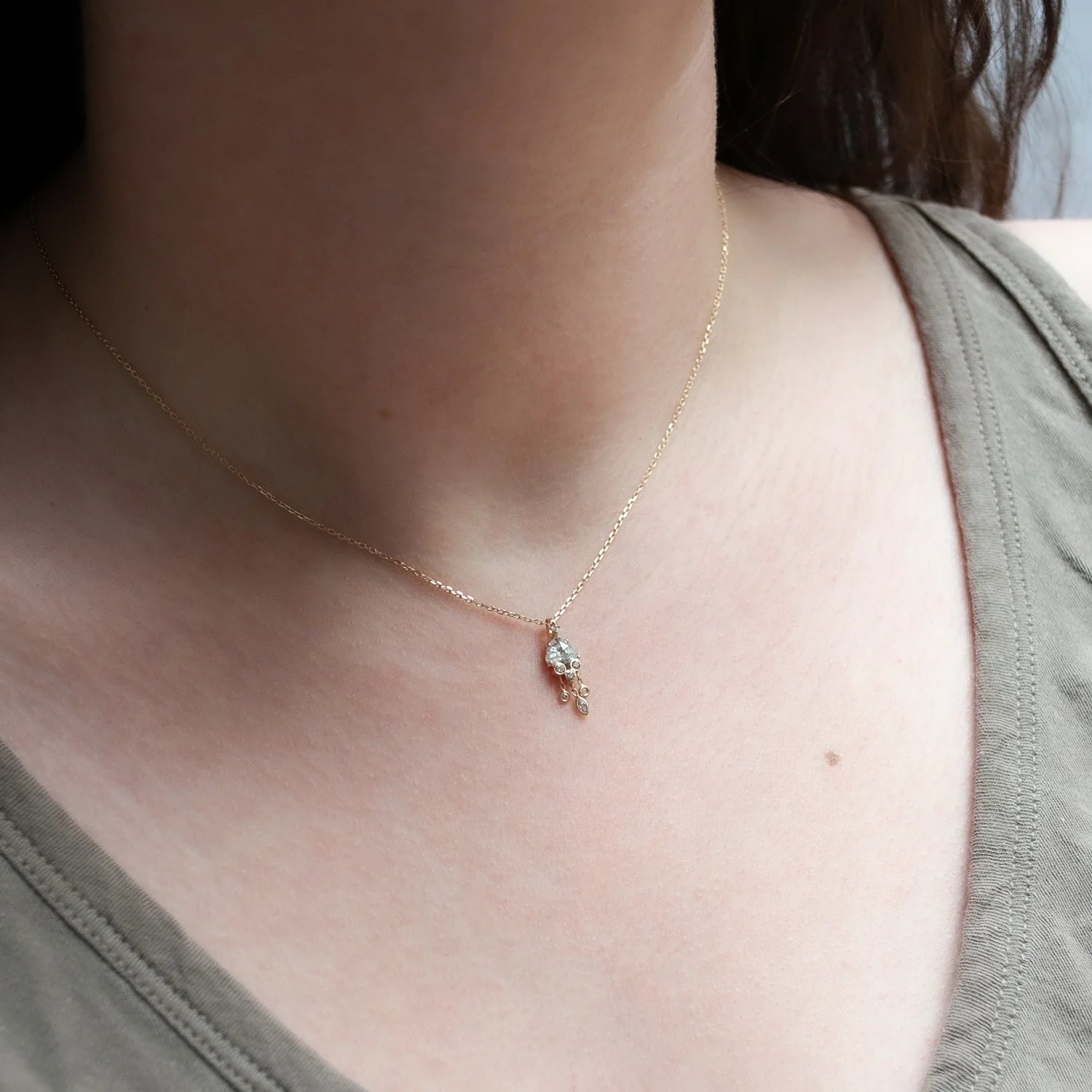 White Diamond Jellyfish Necklace - Image 2