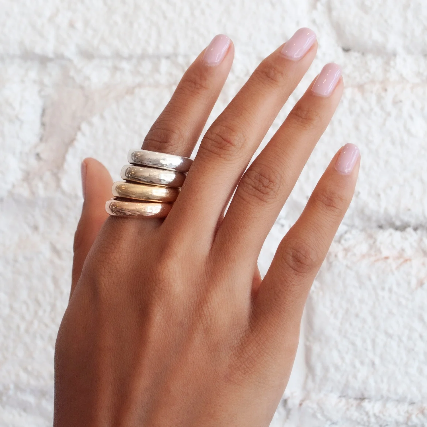 White Gold Half Round Band - Image 3