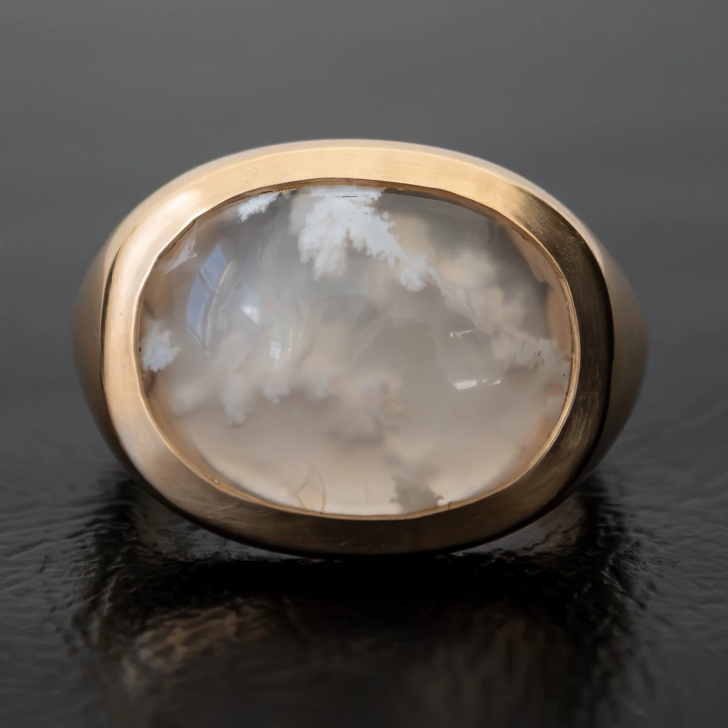 White Plume Agate Slab Ring - Image 10
