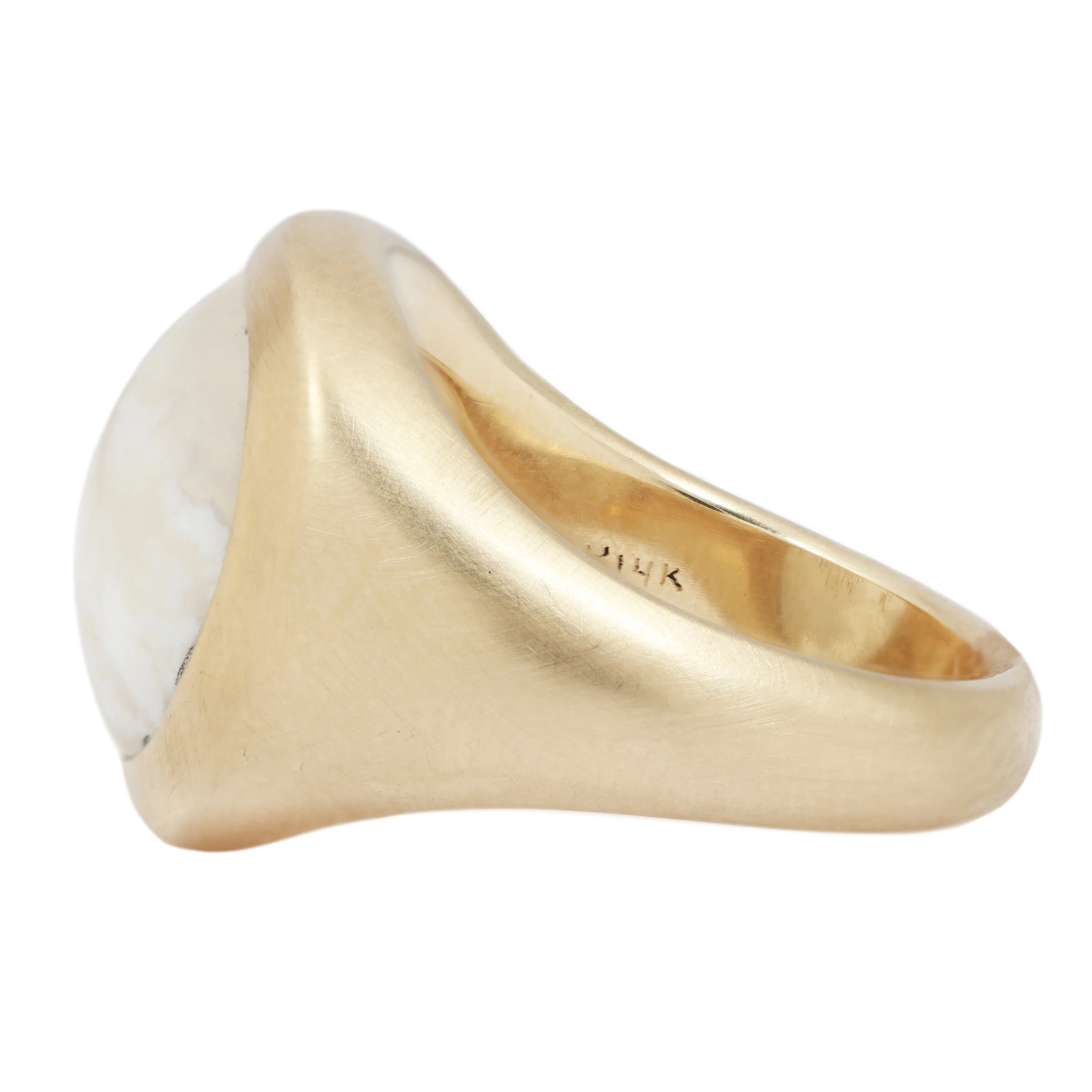 White Plume Agate Slab Ring - Image 3