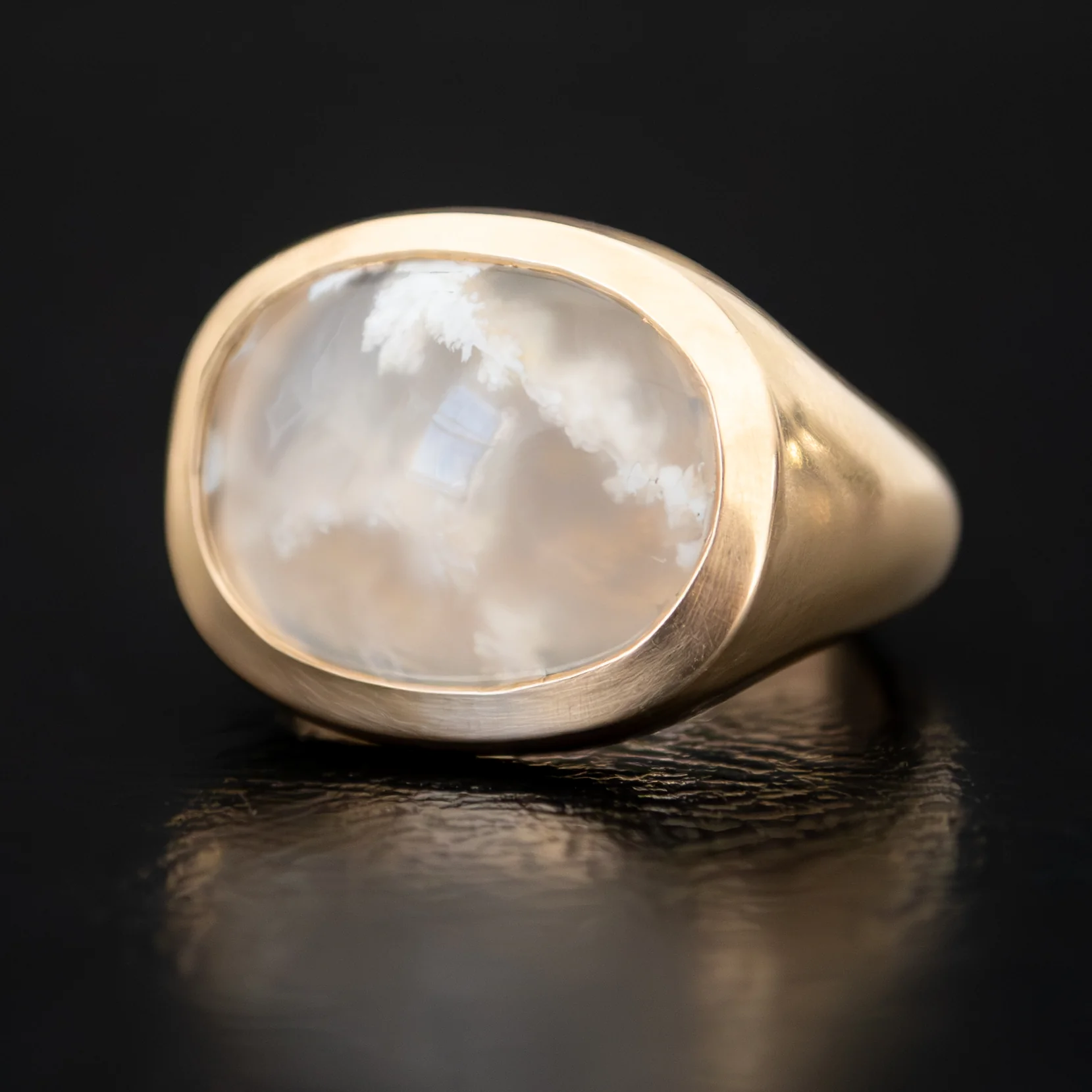 White Plume Agate Slab Ring - Image 9