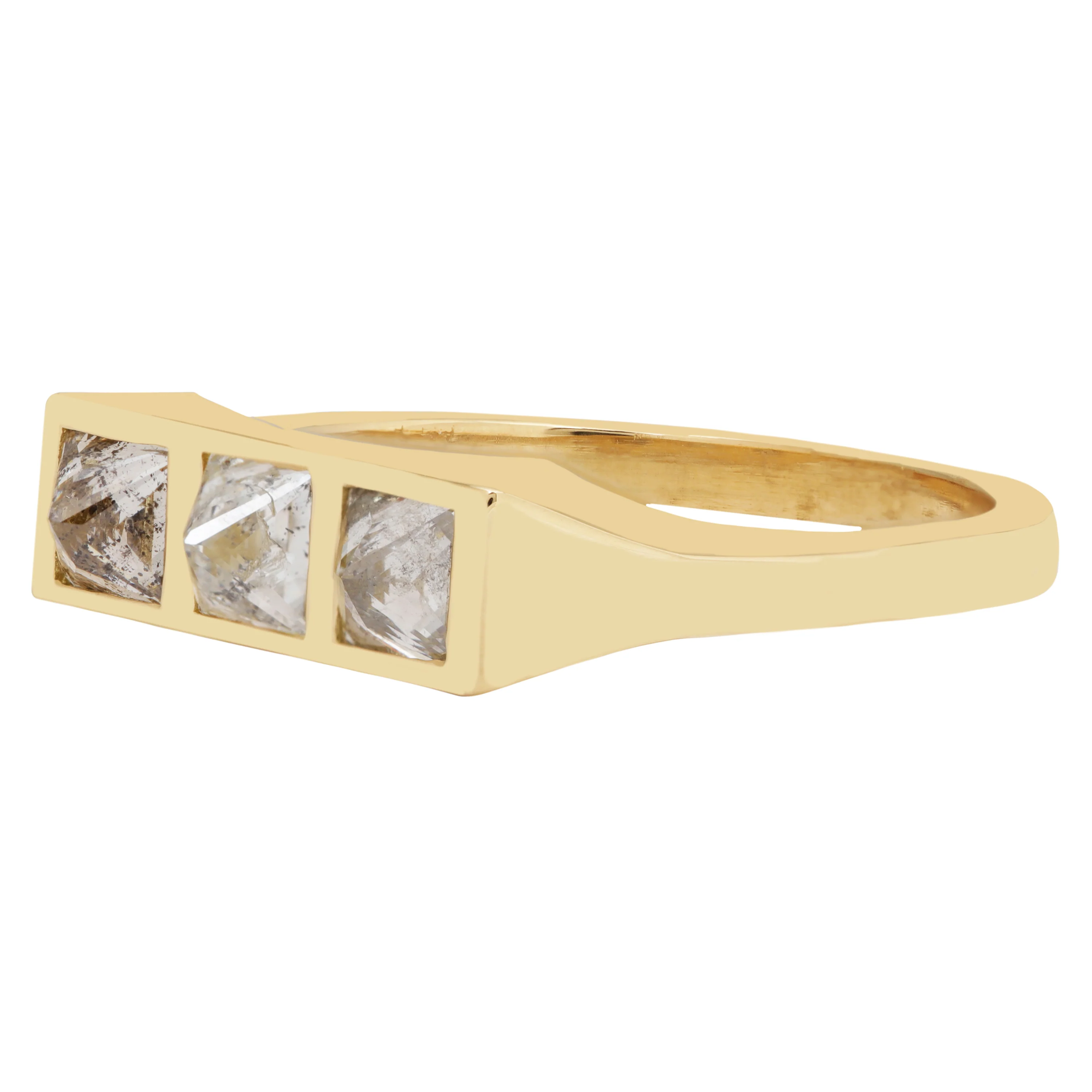 White Pyramid Guardian Bar Ring - Image 3