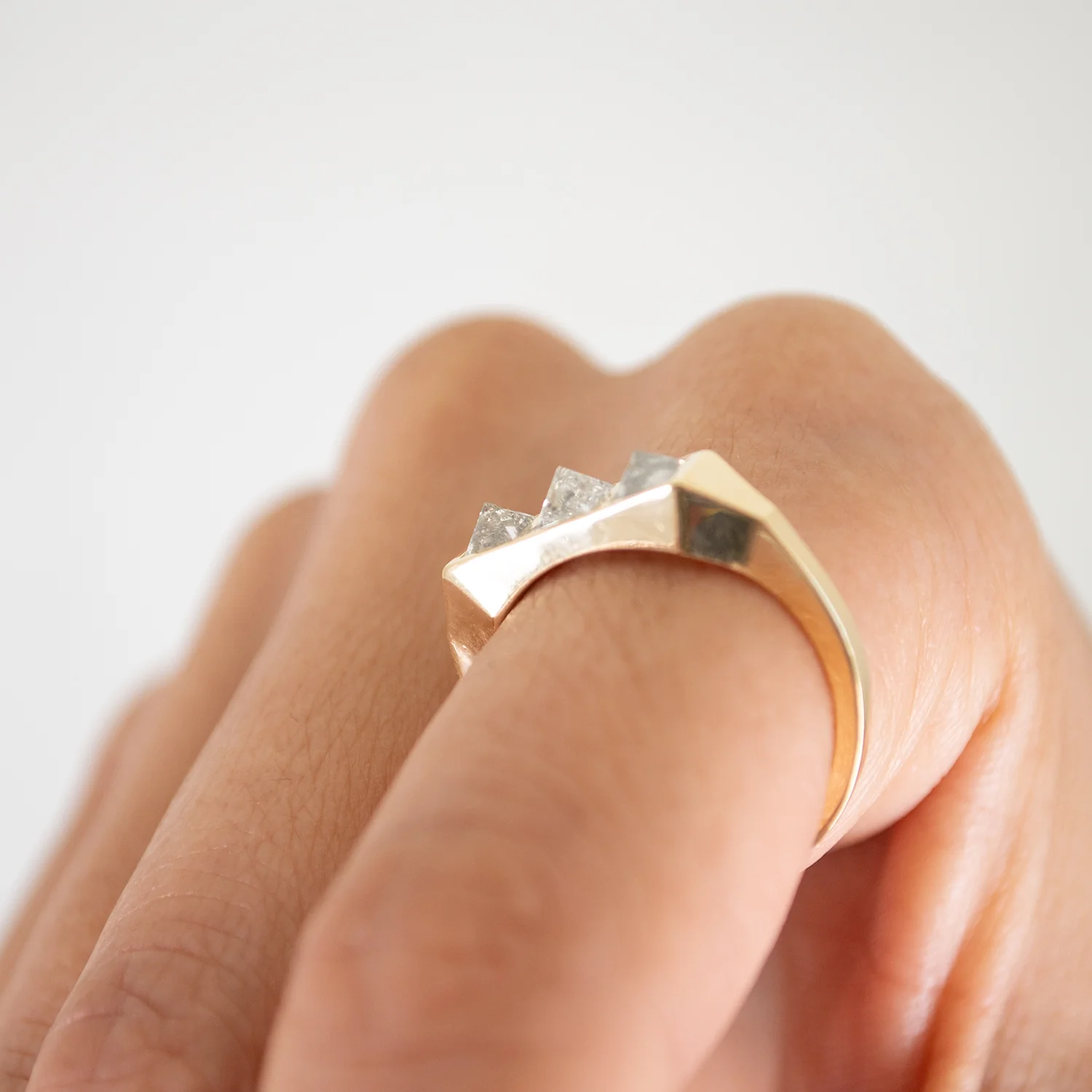 White Pyramid Guardian Bar Ring - Image 6