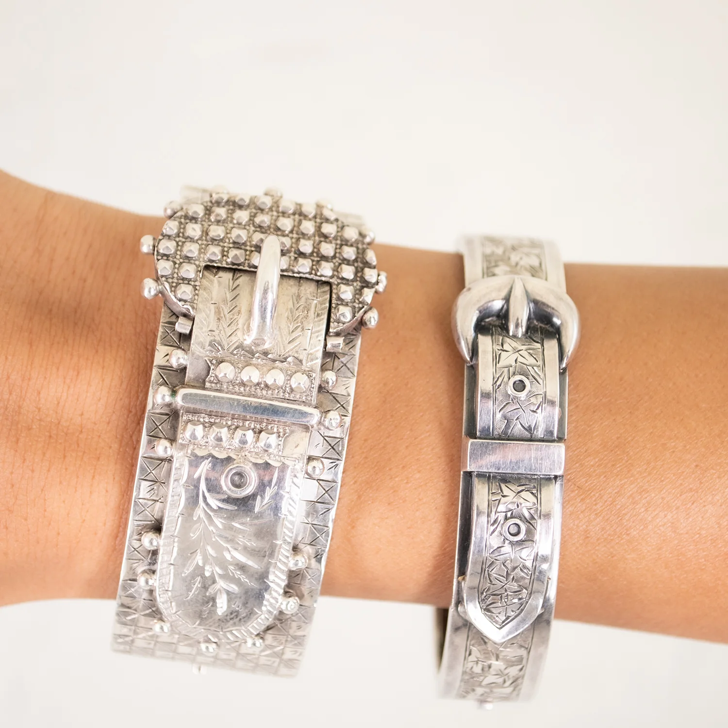 Wide Silver Belt Buckle Bangle - Image 6