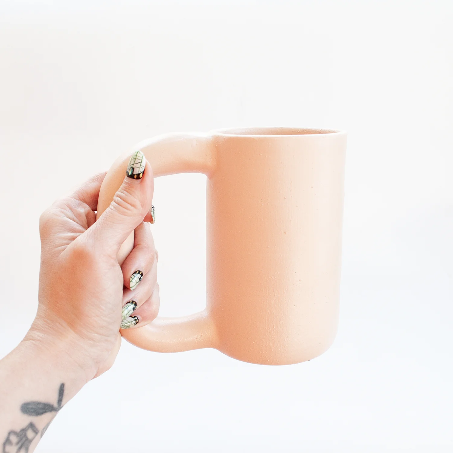 Hand Built Tall Ceramic Mug - Image 2
