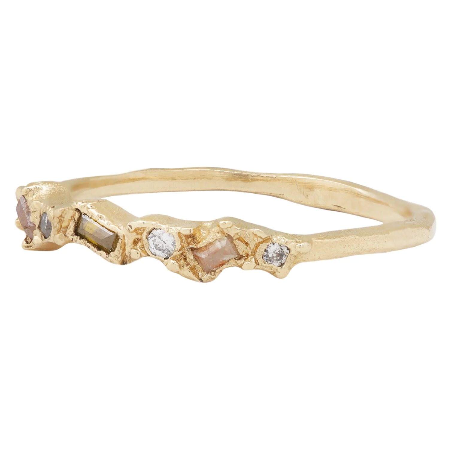 X Gray & Yellow Diamond Scatter Ring - Image 3