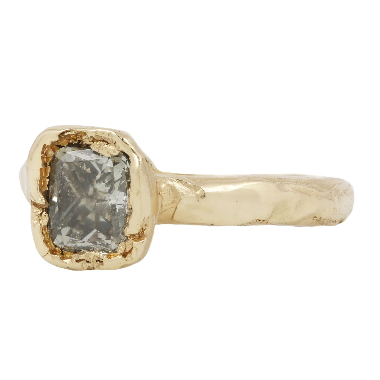 X Icy Gray Green Diamond Organic Ring - Image 3