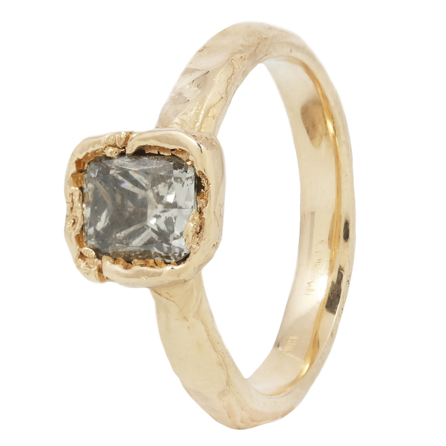 X Icy Gray Green Diamond Organic Ring - Image 6