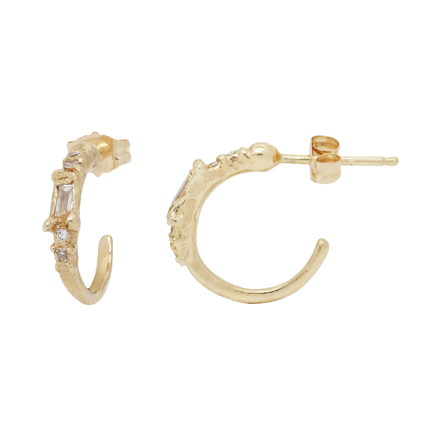 X Legacy Mixed Diamond Small Scatter Hoops - Image 3