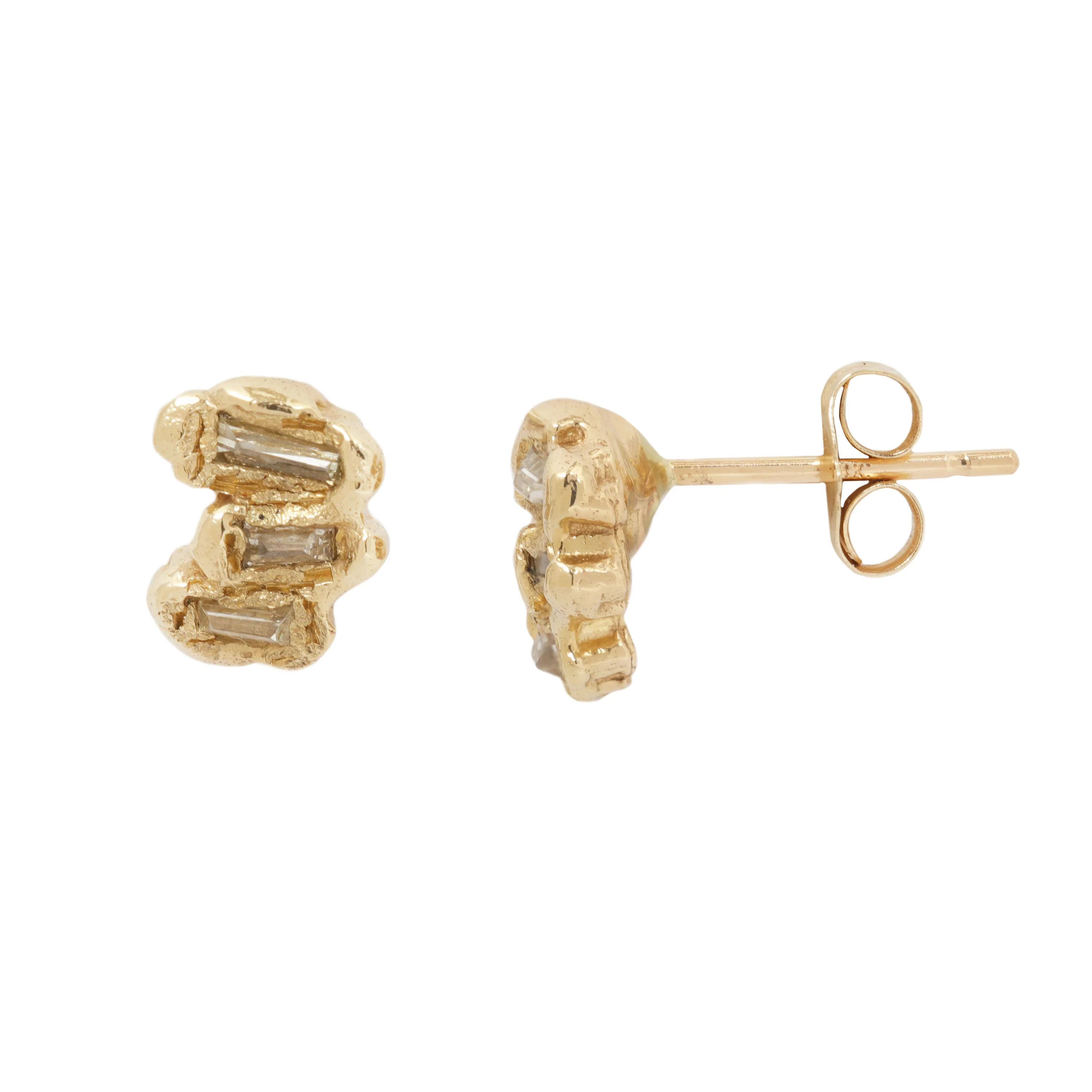 X Lemon Baguette Diamond Scatter Studs - Image 3