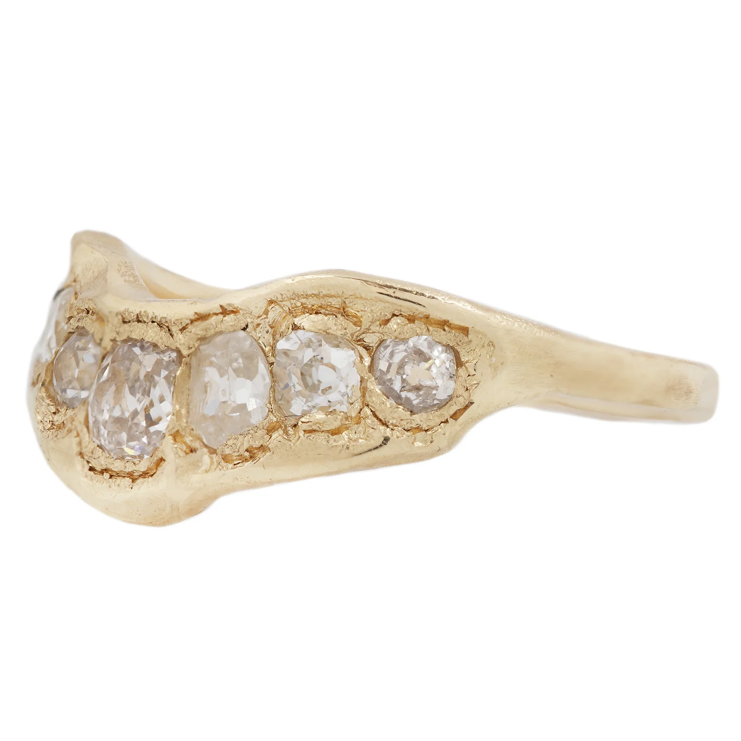 X Old Cut Diamond V Shape Scatter Ring - Image 3