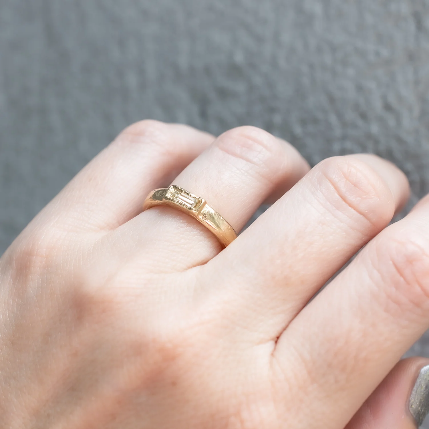 X Single Baguette Diamond Scatter Ring - Image 5