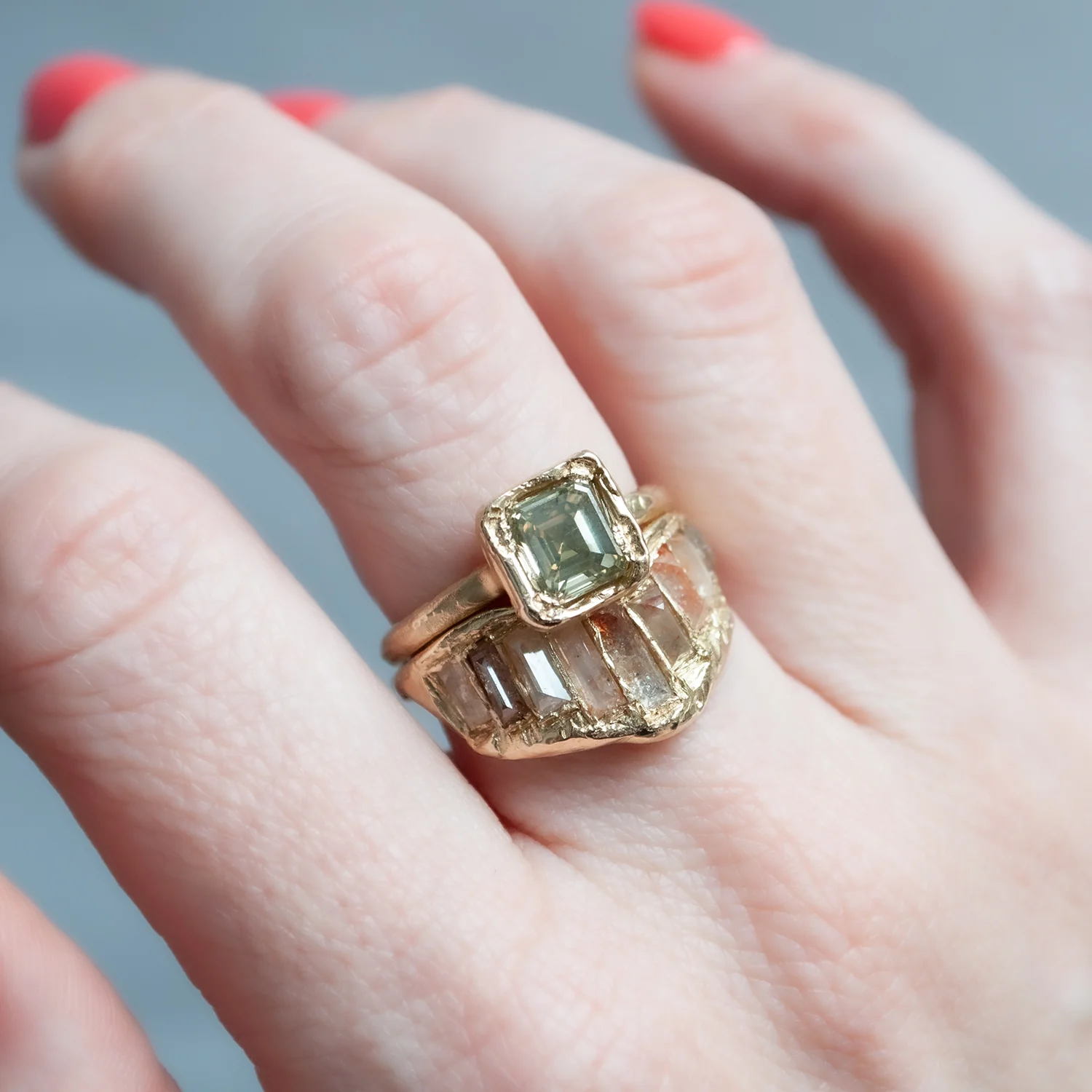 X Soft Green Diamond Ring - Image 7