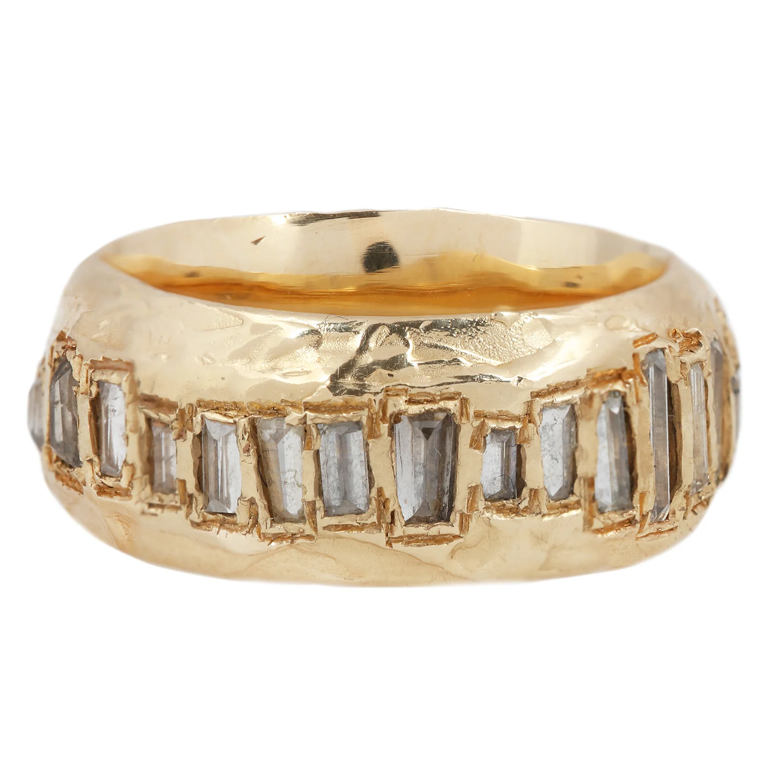 X Soft White Scatter Baguette Ring - Image 3