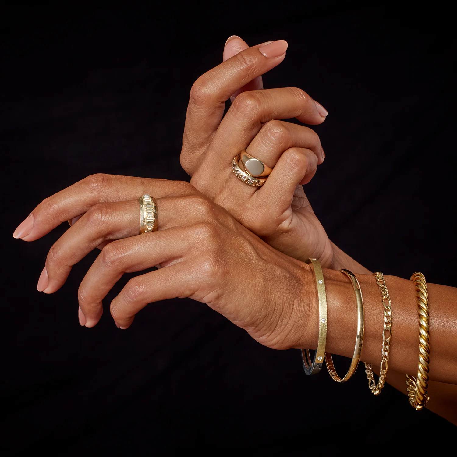 X Soft White Scatter Baguette Ring - Image 9