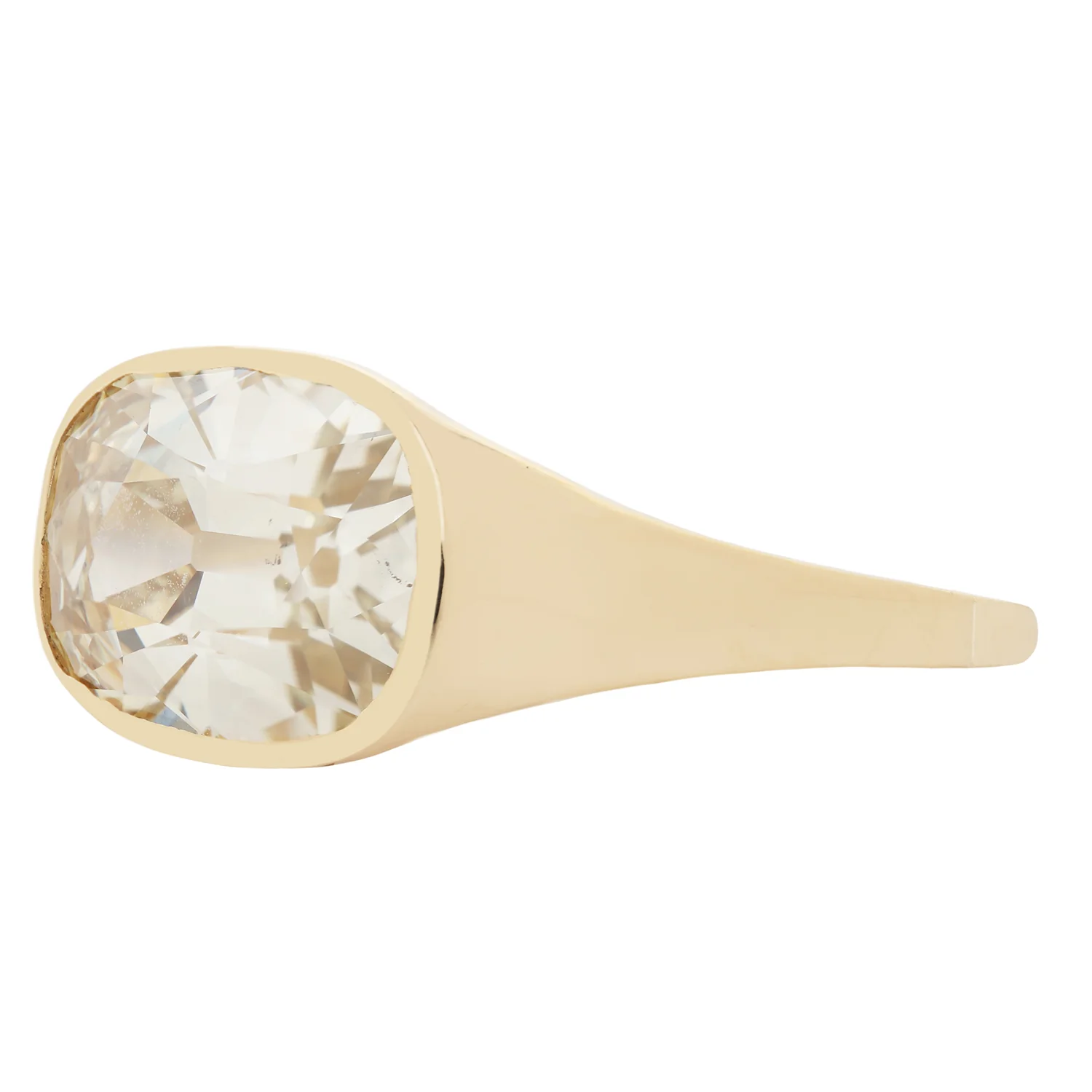 Yellow Diamond Oval Signet Ring - Image 3
