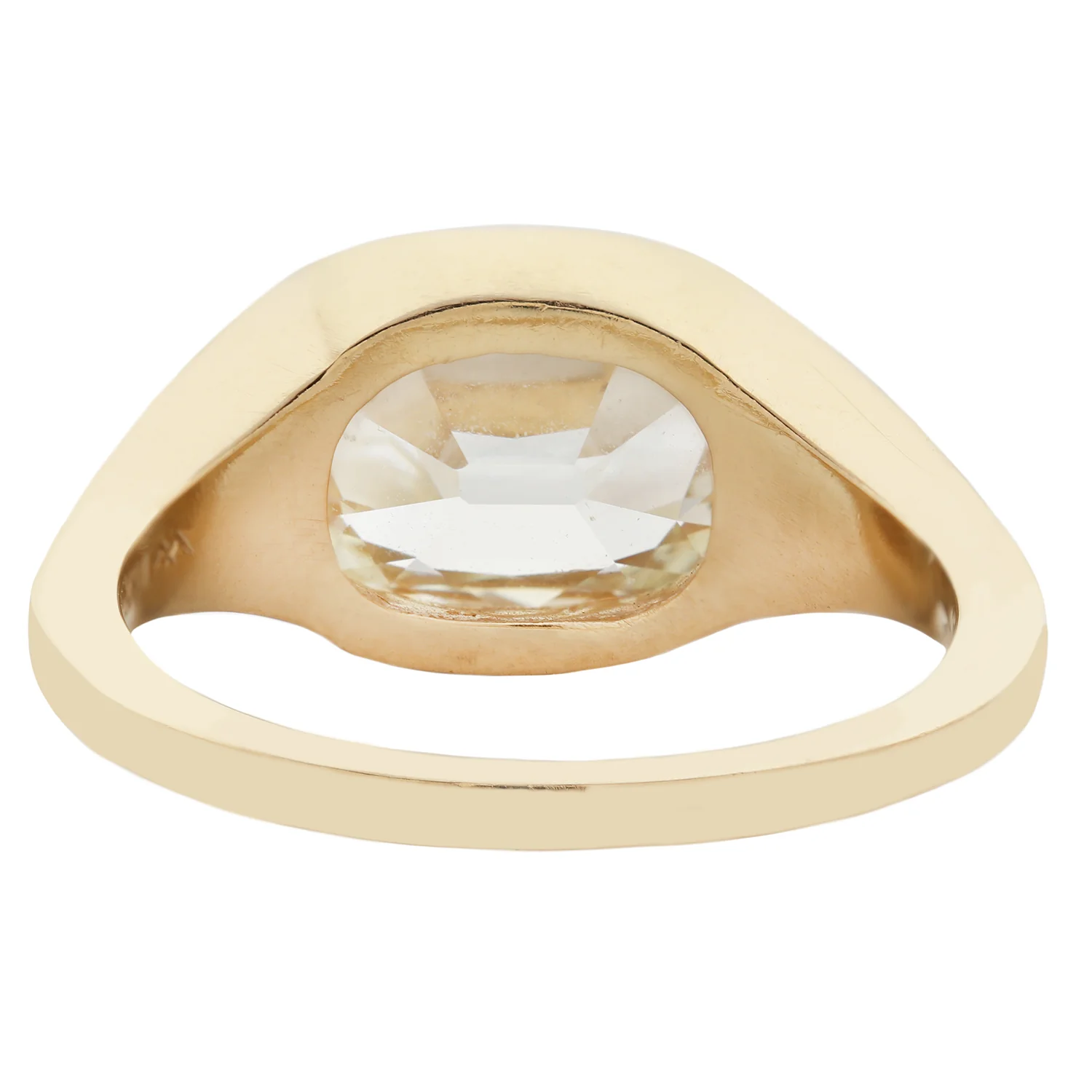 Yellow Diamond Oval Signet Ring - Image 4