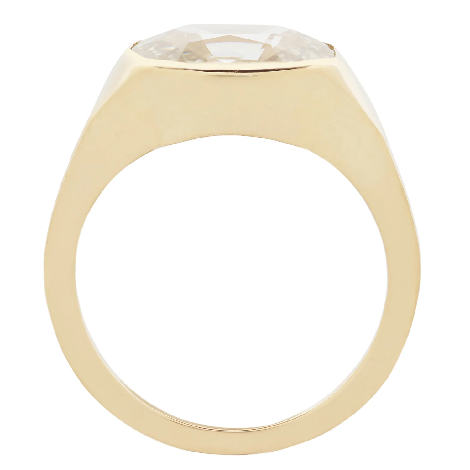 Yellow Diamond Oval Signet Ring - Image 5